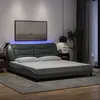 Image de Cadre De Lit Avec Led Sans Matelas Hvar Gris Clair 180x200 Cm Tissu Vidaxl