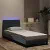 Image de Cadre De Lit Avec Led Sans Matelas Hanko Gris Foncé 80x200 Cm Velours Vidaxl