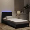 Image de vidaXL Cadre de lit avec LED sans matelas Hanko noir 90x190 cm velours 3213753