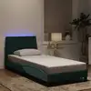 Image de Cadre De Lit Avec Led Sans Matelas Hanko Vert Foncé 90x200 Cm Velours Vidaxl