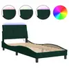 Image de Vidaxl cadre de lit avec led sans matelas hanko vert foncé 90x200 cm velours
