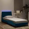 Image de Cadre De Lit Avec Led Sans Matelas Hanko Bleu 90x200 Cm Velours Vidaxl