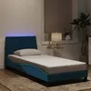 Image de vidaXL Cadre de lit avec LED sans matelas Hanko bleu 90x200 cm velours 3213761