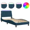 Image de Vidaxl cadre de lit avec led sans matelas hanko bleu 90x200 cm velours