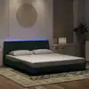 Image de Cadre De Lit Avec Led Sans Matelas Hanko Vert Foncé 180x200 Cm Velours Vidaxl