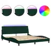 Image de Vidaxl cadre de lit avec led sans matelas hanko vert foncé 180x200 cm velours