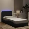 Image de Cadre De Lit Avec Led Sans Matelas Noir 90x200 Cm Velours Vidaxl