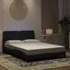 Image de Cadre De Lit Avec Led Sans Matelas Noir 140x190 Cm Velours Vidaxl