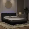 Image de Cadre De Lit Avec Led Sans Matelas Noir 160x200 Cm Velours Vidaxl