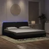 Image de vidaXL Cadre de lit avec LED sans matelas noir 200x200 cm velours 3213875