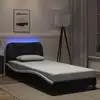 Image de Cadre De Lit Avec Led Sans Matelas Hvar Noir Et Blanc 80x200 Cm Vidaxl