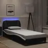Image de Cadre De Lit Avec Led Sans Matelas Hvar Noir Et Blanc 90x190 Cm Vidaxl