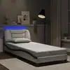 Image de Cadre De Lit Avec Led Sans Matelas Hvar Blanc Et Noir 90x190 Cm Vidaxl