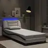 Image de Cadre De Lit Avec Led Sans Matelas Hvar Blanc Et Noir 90x200 Cm Vidaxl