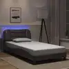 Image de Cadre De Lit Avec Led Sans Matelas Hvar Gris 100x200 Cm Vidaxl