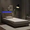 Image de Cadre De Lit Avec Led Sans Matelas Hvar Cappuccino 100x200 Cm Vidaxl