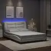 Image de Cadre De Lit Avec Led Sans Matelas Hvar Blanc 140x190 Cm Vidaxl