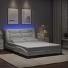 Image de vidaXL Cadre de lit avec LED sans matelas Hvar blanc 140x190 cm 3213928