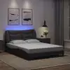 Image de Cadre De Lit Avec Led Sans Matelas Hvar Gris 140x190 Cm Vidaxl