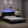 Image de Cadre De Lit Avec Led Sans Matelas Hvar Noir 140x200 Cm Vidaxl