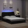 Image de vidaXL Cadre de lit avec LED sans matelas Hvar noir 140x200 cm 3213934