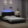 Image de Cadre De Lit Avec Led Sans Matelas Hvar Noir Et Blanc 140x200 Cm Vidaxl