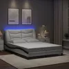 Image de vidaXL Cadre de lit avec LED sans matelas Hvar blanc et noir 140x200 cm 3213940