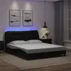 Image de Cadre De Lit Avec Led Sans Matelas Hvar Noir 160x200 Cm Vidaxl