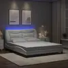 Image de Cadre De Lit Avec Led Sans Matelas Hvar Blanc 160x200 Cm Vidaxl