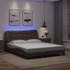 Image de vidaXL Cadre de lit avec LED sans matelas Hvar marron 160x200 cm 3213943