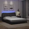 Image de Cadre De Lit Avec Led Sans Matelas Hvar Gris 160x200 Cm Vidaxl