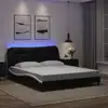 Image de Cadre De Lit Avec Led Sans Matelas Hvar Noir Et Blanc 160x200 Cm Vidaxl
