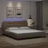 Image de Cadre De Lit Avec Led Sans Matelas Hvar Cappuccino 180x200 Cm Vidaxl