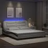 Image de Cadre De Lit Avec Led Sans Matelas Hvar Blanc Et Noir 180x200 Cm Vidaxl