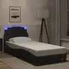 Image de Cadre De Lit Viana Avec Led Sans Matelas Noir 80x200 Cm Vidaxl