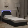 Image de vidaXL Cadre de Lit avec Lumières LED Lit Rembourré avec Coussin Lit Simple Lit Adulte Chambre Moderne Noir 90x190 cm 3213987