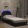 Image de vidaXL Cadre de lit Viana avec LED sans matelas noir 90x200 cm 3213994
