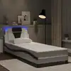 Image de Cadre De Lit Viana Avec Led Sans Matelas Blanc Et Noir 90x200 Cm Vidaxl