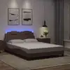 Image de Cadre De Lit Viana Avec Led Sans Matelas Marron 120x200 Cm Vidaxl
