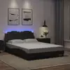 Image de Cadre De Lit Viana Avec Led Sans Matelas Noir 140x190 Cm Vidaxl