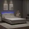 Image de Cadre De Lit Viana Avec Led Sans Matelas Blanc 140x190 Cm Vidaxl