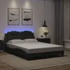 Image de vidaXL Cadre de Lit avec Lumières LED Lit Rembourré avec Coussin Lit Double Lit Adulte Chambre Moderne Gris 140x190 cm 3214018