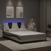 Image de Cadre De Lit Viana Avec Led Sans Matelas Blanc Et Noir 140x200 Cm Vidaxl