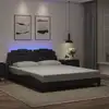 Image de Cadre De Lit Viana Avec Led Sans Matelas Noir 160x200 Cm Vidaxl