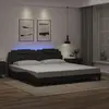 Image de Cadre De Lit Viana Avec Led Sans Matelas Noir 200x200 Cm Vidaxl