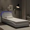 Image de Cadre De Lit Avec Led Sans Matelas Zadar Blanc 90x190 Cm Vidaxl