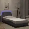 Image de Cadre De Lit Avec Led Sans Matelas Zadar Gris 90x190 Cm Vidaxl