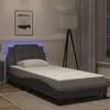 Image de vidaXL Cadre de lit avec LED sans matelas Zadar gris 90x190 cm 3214078
