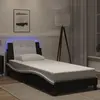 Image de Cadre De Lit Avec Led Sans Matelas Zadar Noir Et Blanc 90x190 Cm Vidaxl