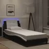 Image de vidaXL Cadre de lit avec LED sans matelas Zadar noir et blanc 90x190 cm 3214080